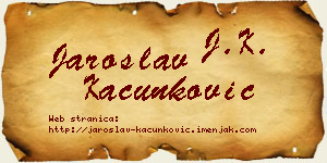 Jaroslav Kačunković vizit kartica
